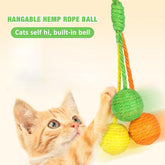 Interactive Cat Scratcher Ball Toy – Hanging Sisal Rope Chew Ball with Bell for Indoor Cats & Kittens