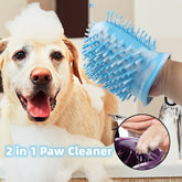 2-in-1 Dog Paw Cleaner Cup – Portable Foot Washer & Silicone Grooming Brush