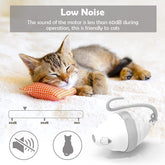360° Rolling Mouse Cat Toy – Rechargeable Automatic Feather Teaser with LED