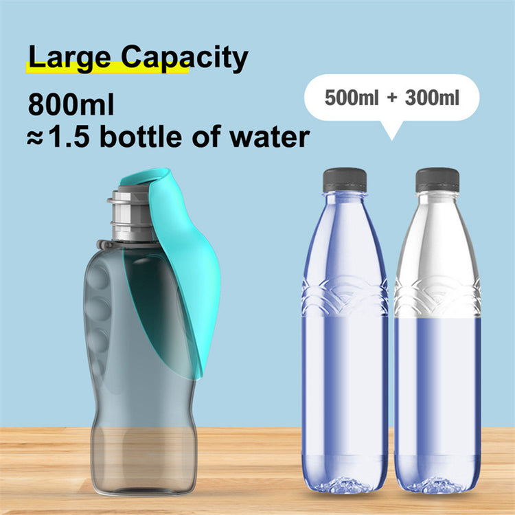 800ml Portable Pet Water Bottle – Foldable Leaf Bowl & Leakproof Dispenser for Dogs