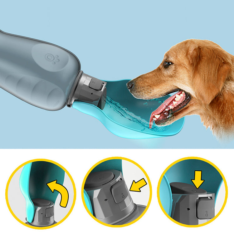 800ml Portable Pet Water Bottle – Foldable Leaf Bowl & Leakproof Dispenser for Dogs