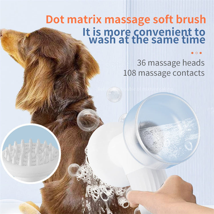 Automatic Foaming Pet Bath Brush – Dog & Cat Grooming with Built-In Soap Dispenser