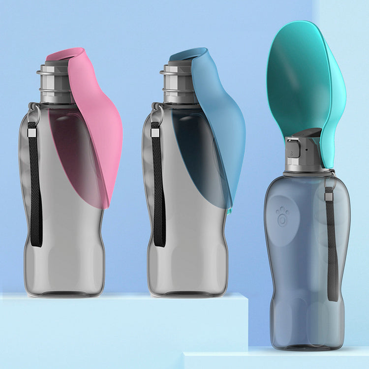 800ml Portable Pet Water Bottle – Foldable Leaf Bowl & Leakproof Dispenser for Dogs