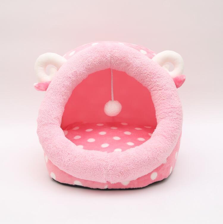 Cozy Plush Cat Bed House – Indoor Soft Tent with Warm Cushion for Cats & Small Dogs