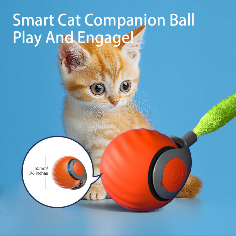 2025 Smart Interactive Cat Ball – Rechargeable Type-C Auto Rolling Teaser Toy