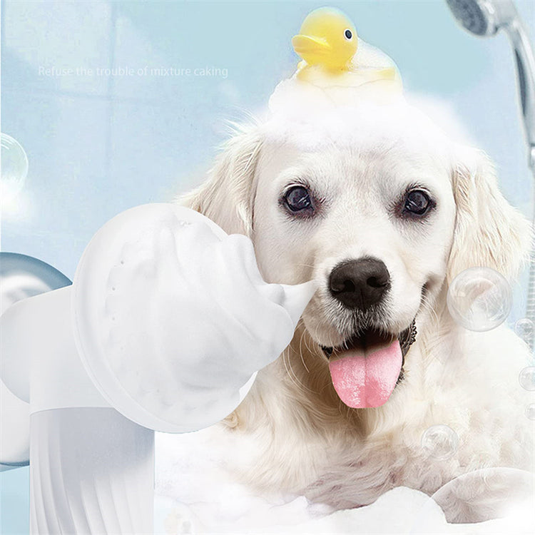 Automatic Foaming Pet Bath Brush – Dog & Cat Grooming with Built-In Soap Dispenser
