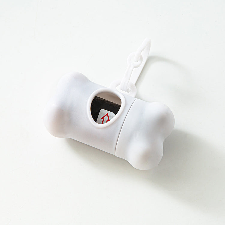 Bone-Shaped Dog Poop Bag Dispenser – Portable Garbage Holder for Pet Waste Cleanup