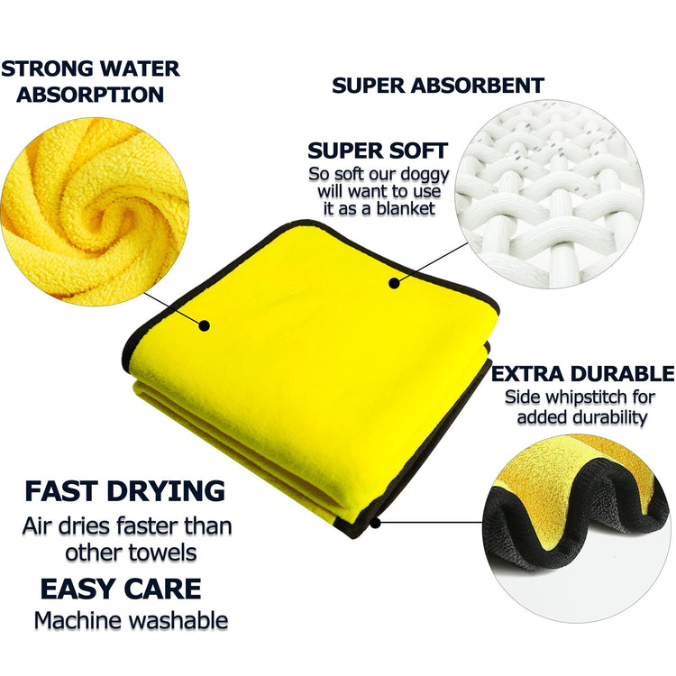 Super Absorbent Microfiber Dog Towel – Quick Drying Bath Towel for Dogs & Cats