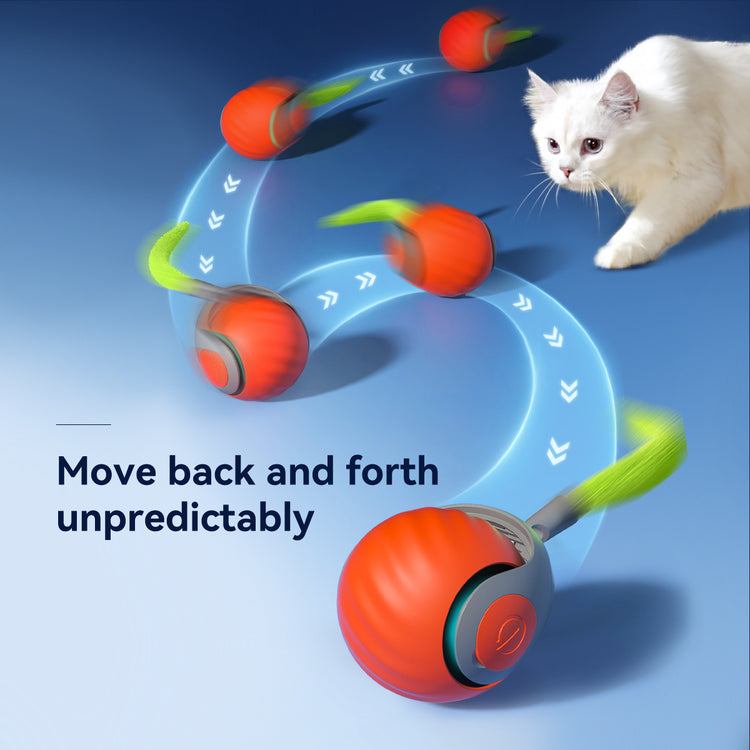 2025 Smart Interactive Cat Ball – Rechargeable Type-C Auto Rolling Teaser Toy