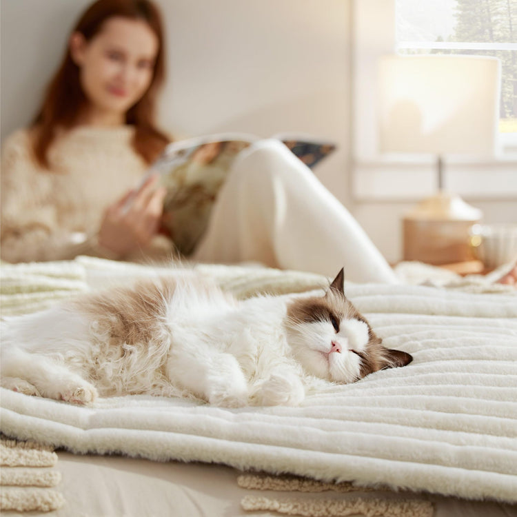 Self-Warming Cat Mat Pad – Thermal Non-Slip Heating Crate Bed for Small Cats & Dogs