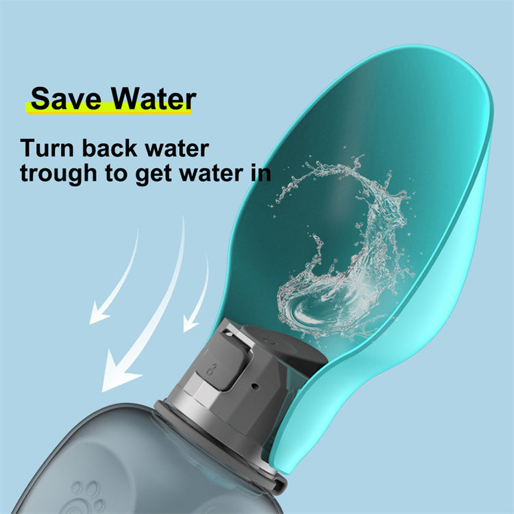 800ml Portable Pet Water Bottle – Foldable Leaf Bowl & Leakproof Dispenser for Dogs