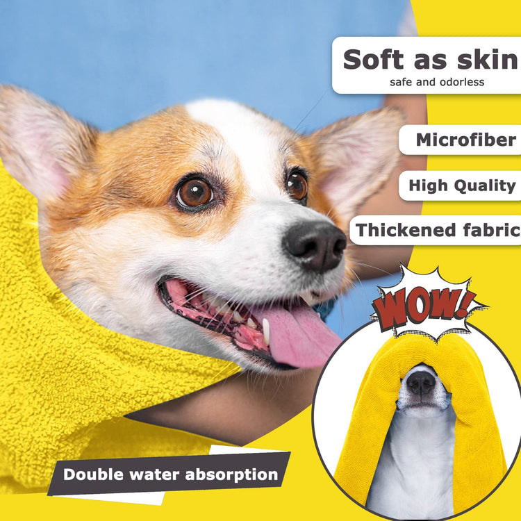 Super Absorbent Microfiber Dog Towel – Quick Drying Bath Towel for Dogs & Cats