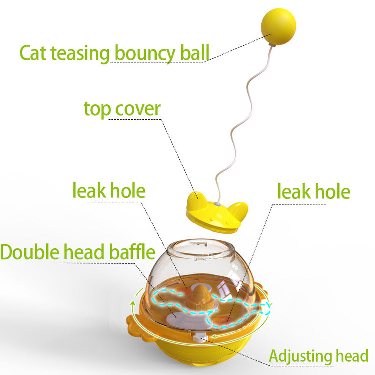 Interactive Guardians Tumbler Cat Food Toy – Slow Feeder & Treat Dispenser with Teaser Ball